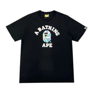 Bape colorful ape head black T-shirt