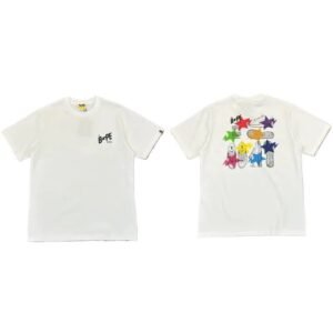 Bape Colorful Printed Style White T-shirt
