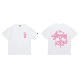 Bape Crown Print Simple White T-shirt