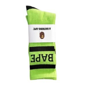 Bape fluorescent green trendy socks