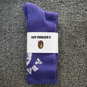 Bape minimalist style purple socks
