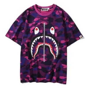 Bape Shark Camouflage Style Short-sleeve Shirt