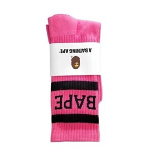 Bape Stripe Trendy Cool Style Pink Socks