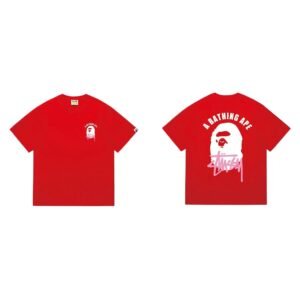 Bape's classic ape head red T-shirt