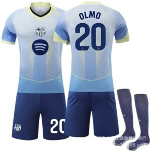 Bar_a's away blue and white sports jersey