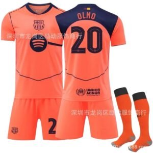 Barcelona orange football kit set
