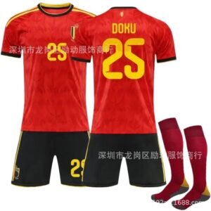 Belgian DOKU red football jersey
