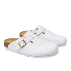 BIRKENSTOCK cork - bottomed white trendy slippers