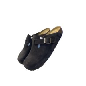 BIRKENSTOCK retro-style black slippers