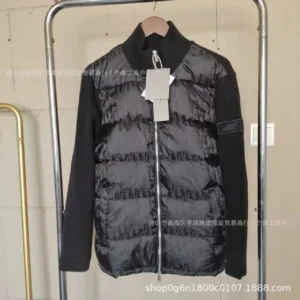 Black down jacket with Moncler letter print