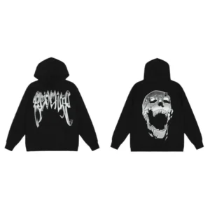 Black hoodie with Revenge skull print