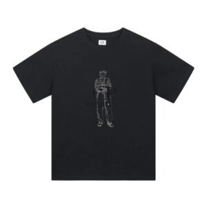 C.P Portrait Print Style Black T-shirt