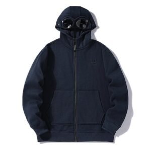 C.P. Functional Style Hooded Navy Blue Coat