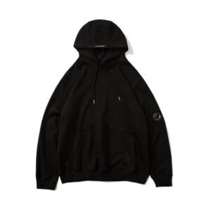 C.P. hooded simple style black sweatshirt