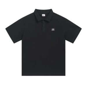 C.P. Simple Style Black Polo Shirt