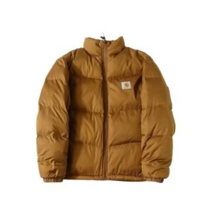 Carhartt workwear-style brown cotton-padded jacket