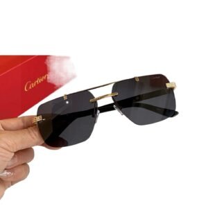 Cartier retro black and gold sunglasses
