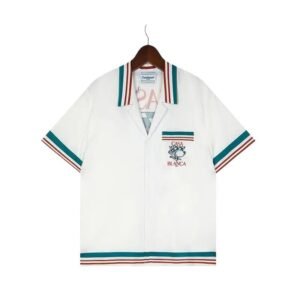 Casablanca retro style white short-sleeved shirt