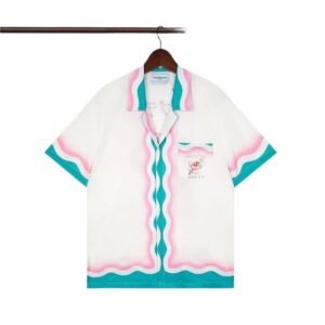 Casablanca wavy pattern color-blocking shirt