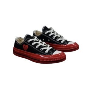 CDG Love Classic Black and Red Shoes