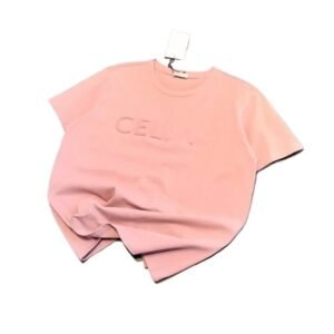 CELINE minimalist style pink T-shirt