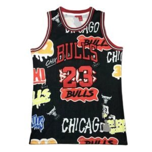 Chicago Bulls graffiti-style black tank top