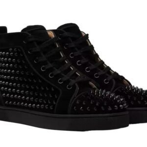 Christian Louboutin Rivet Punk Style Black Shoes