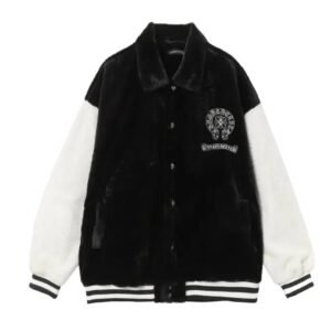 Chrome Hearts Baseball Jacket in Black and White Trendy Style