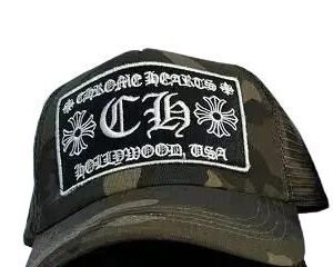 Chrome Hearts camouflage-style military green hat