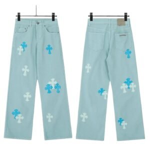 Chrome Hearts Cross Casual Light Blue Jeans