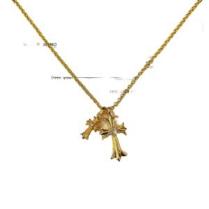 Chrome Hearts Cross Luxurious Style Gold Necklace