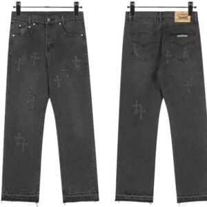 Chrome Hearts Cross Retro Style Black Pants