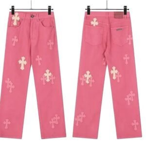 Chrome Hearts Cross Trendy and Cool Style Pink Pants