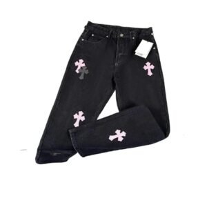 Chrome Hearts cross trendy brand black jeans