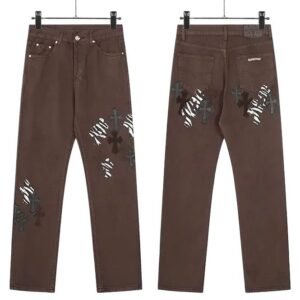 Chrome Hearts Cross Trendy Brown Pants
