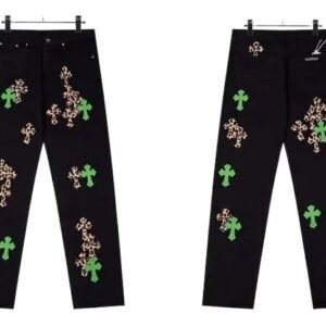 Chrome Hearts Cross Trendy Cool Black Jeans