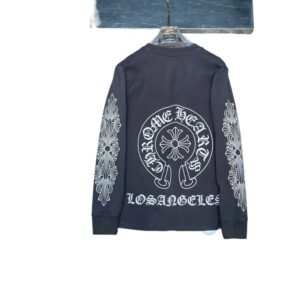 Chrome Hearts dark style long-sleeved shirt with a black background