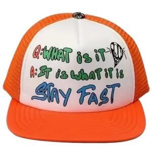 Chrome Hearts Graffiti Orange and White Hat