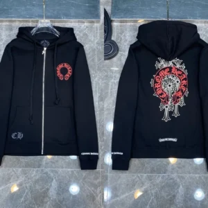 Chrome Hearts Horseshoe Print Trendy and Cool Black Sweatshirt