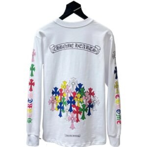Chrome Hearts Long-sleeved White T-shirt with Colorful Prints