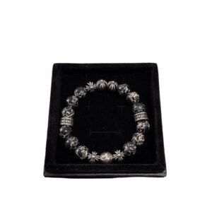Chrome Hearts Retro Black and Silver Bracelet
