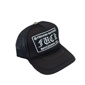 Chrome Hearts retro-style black hat