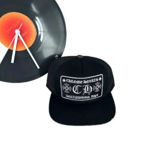 Chrome Hearts retro-style black hat