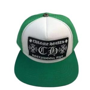 Chrome Hearts Retro Style Green and White Hat