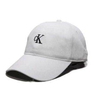 CK simple style white baseball cap