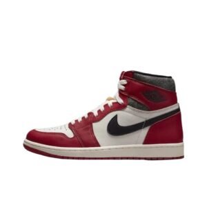 Classic red and white Air Jordan 1 sneakers.