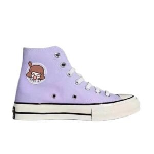 Converse cartoon trendy brand style light purple shoes