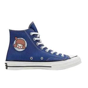 Converse high-top cartoon blue canvas shoes