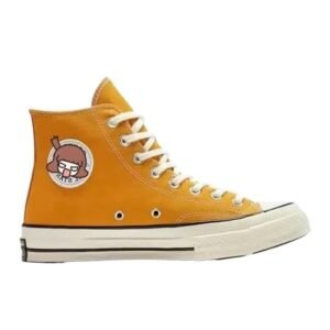 Converse Orange Shoes with Cartoon Trendy Style