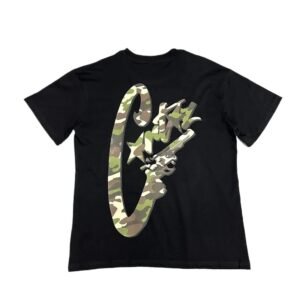 Corteiz camouflage-style black T-shirt